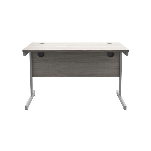 Astin Rectangular Single Upright Cantilever Desk 1200x800x730mm Alaskan Grey Oak/Silver KF803677