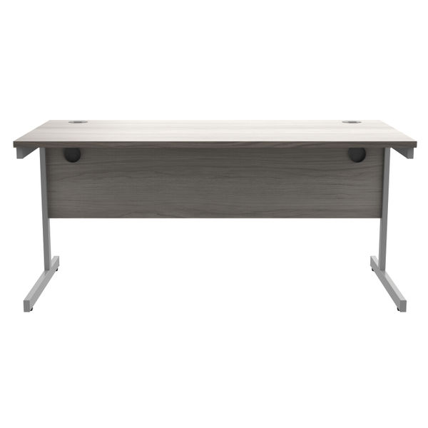 Astin Rectangular Single Upright Cantilever Desk 1600x800x730mm Alaskan Grey Oak/Silver KF803697