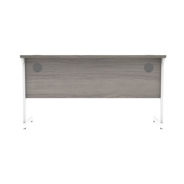 Astin Rectangular Single Upright Cantilever Desk 1400x600x730 Alaskan Grey Oak/Arctic White KF803717
