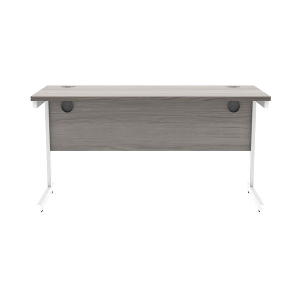 Astin Rectangular Single Upright Cantilever Desk 1400x600x730 Alaskan Grey Oak/Arctic White KF803717