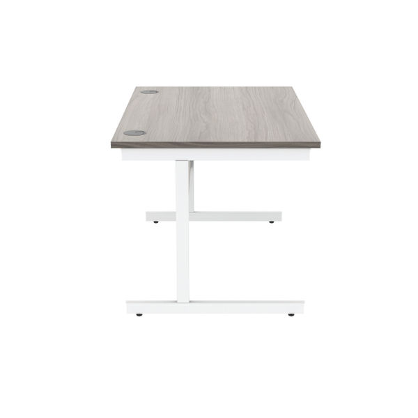 Astin Rectangular Single Upright Cantilever Desk 1200x800x730 Alaskan Grey Oak/Arctic White KF803738