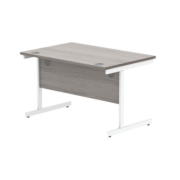 Astin Rectangular Single Upright Cantilever Desk 1200x800x730 Alaskan Grey Oak/Arctic White KF803738