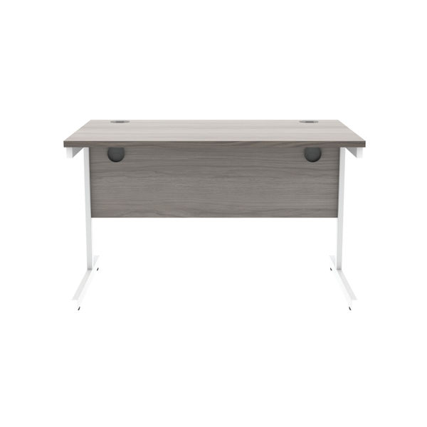 Astin Rectangular Single Upright Cantilever Desk 1200x800x730 Alaskan Grey Oak/Arctic White KF803738