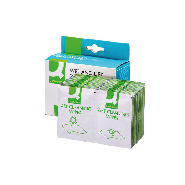 Q-Connect Wet and Dry Wipes (Pack of 20) KF32148
