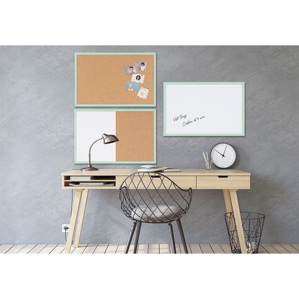 Bi-Office Pastel Non-Magnetic Whiteboard Green Frame 60x40cm MP03001971