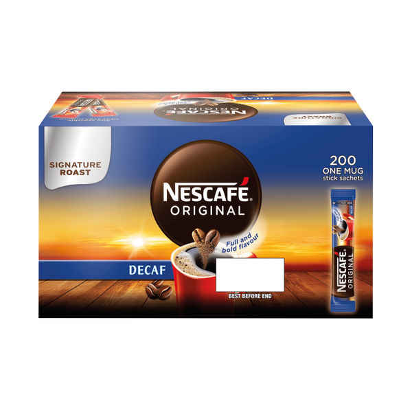 Nescafe Decaffeinated One Cup Sticks Coffee Sachets (Pack of 200) 12315595