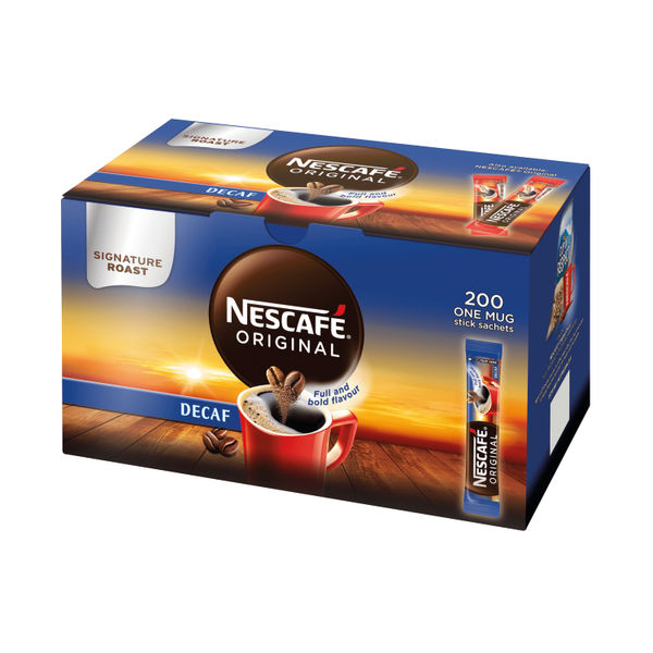 Nescafe Original One Cup Decaf Coffee Stick Sachets, Pack of 200