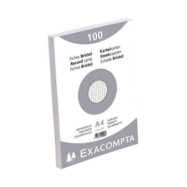 Exacompta Record Card 210x297mm Square White x10 (Pack of 1000) 10206E