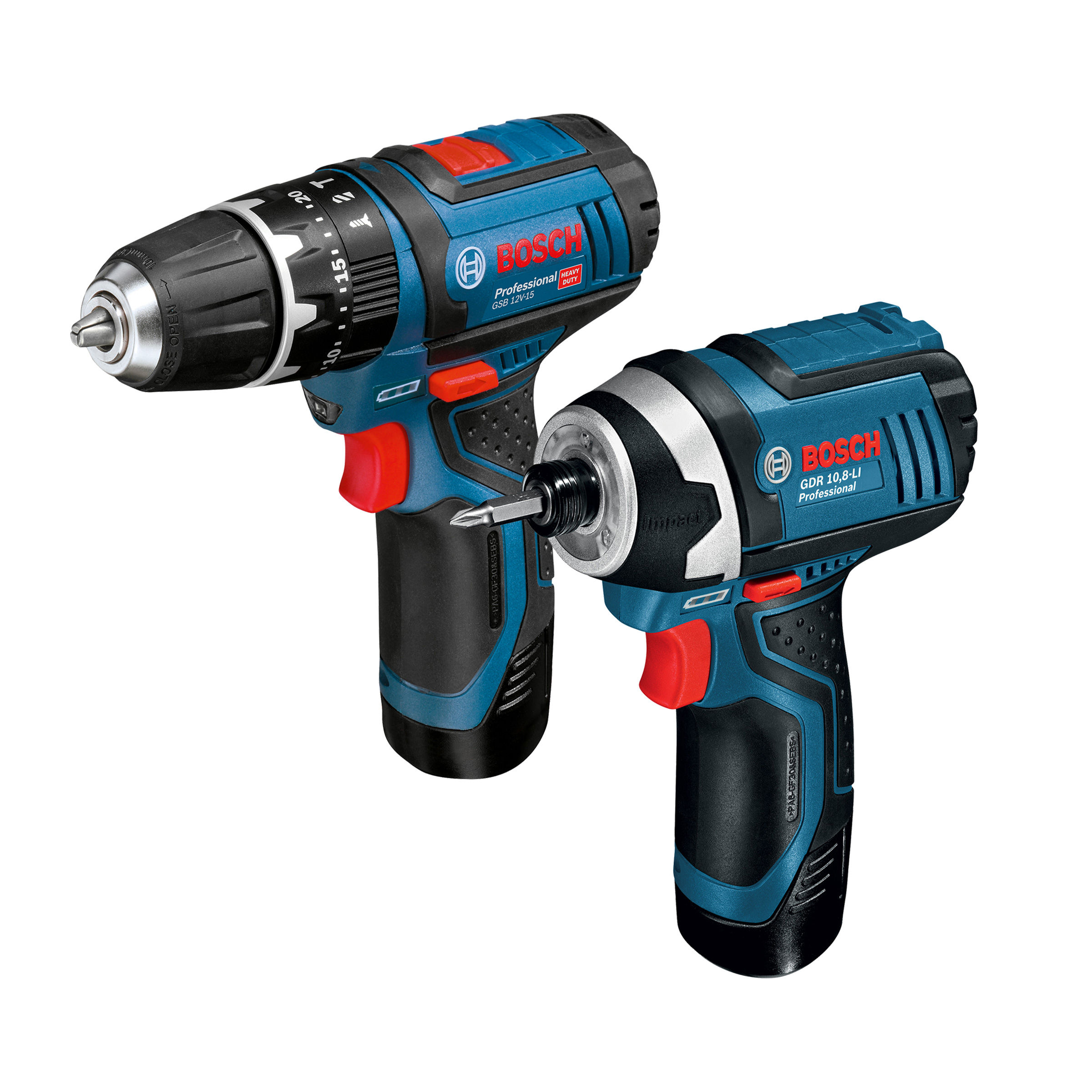 Toolstop Bosch GSB 12V15 Combi Drill + GDR 12V105 Impact Driver Kit