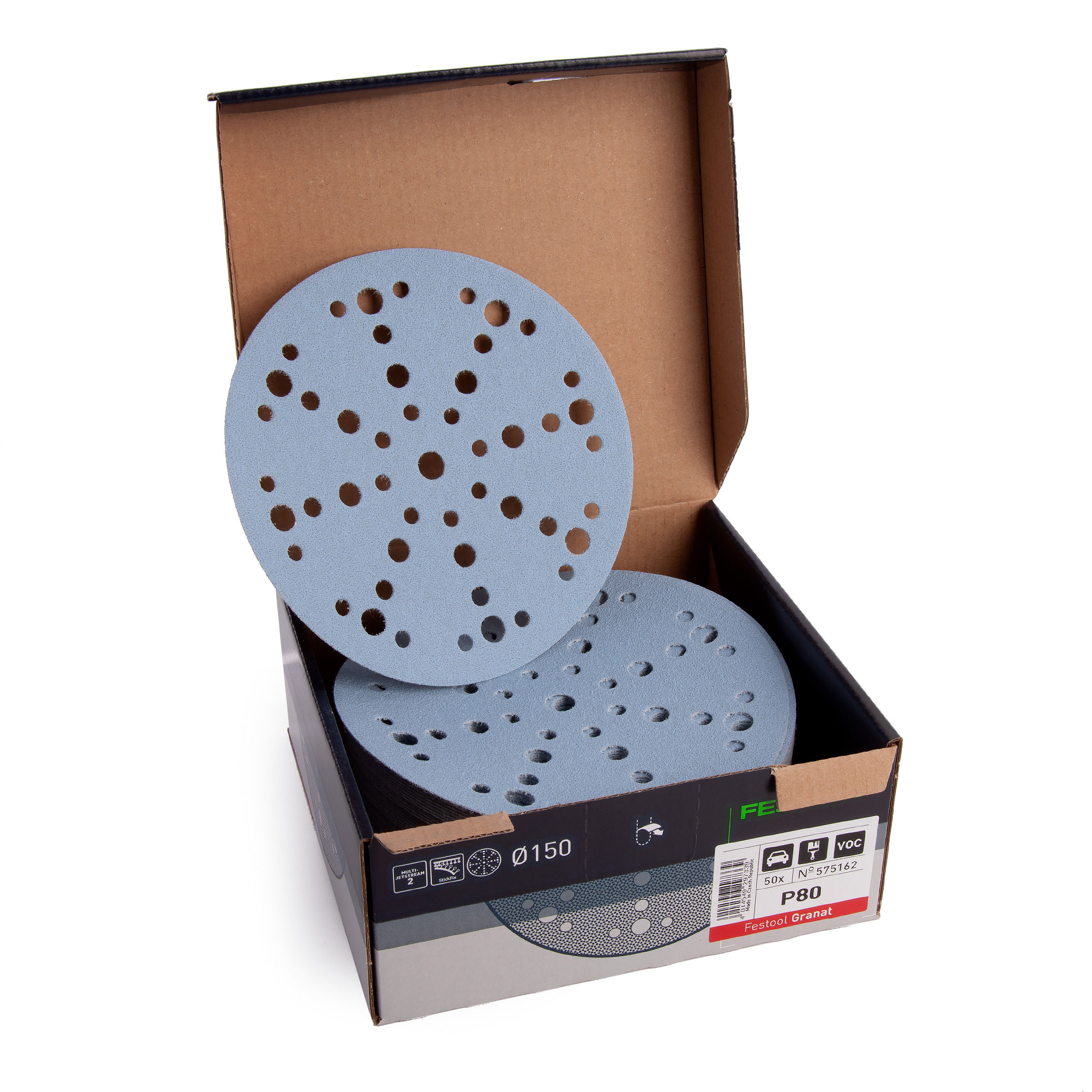 Toolstop Festool 575162 Granat Sanding Discs STF D150/48 P80 GR/50