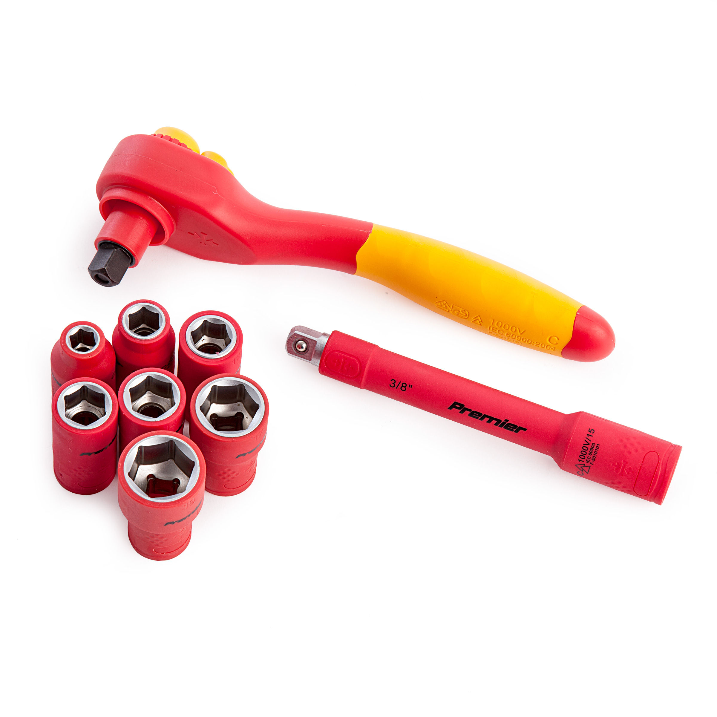 Toolstop Sealey AK7942 Insulated Socket Set (9 piece) 3/8"sq Drive 6pt