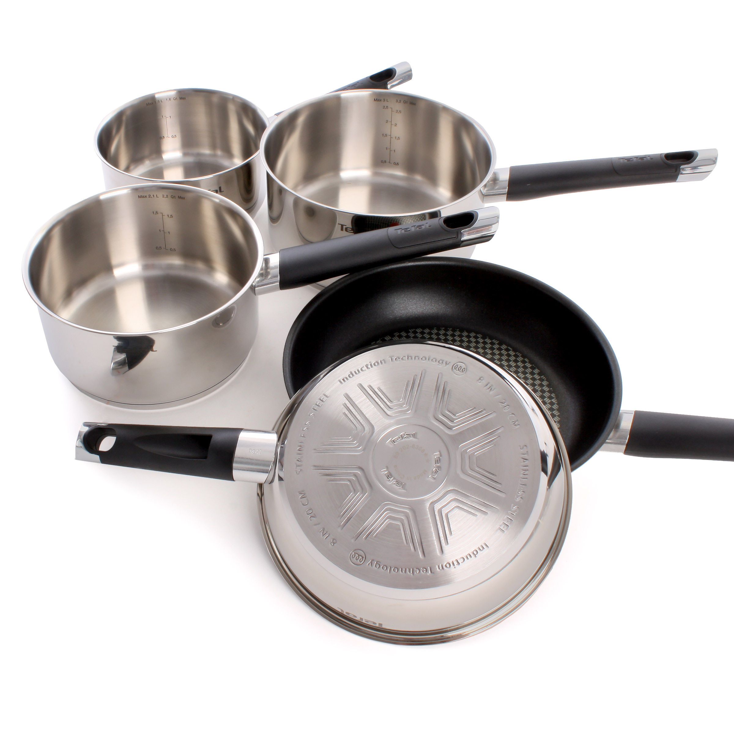 Toolstop Tefal E824S544 Emotion Stainless Steel Pan Set 5 Piece