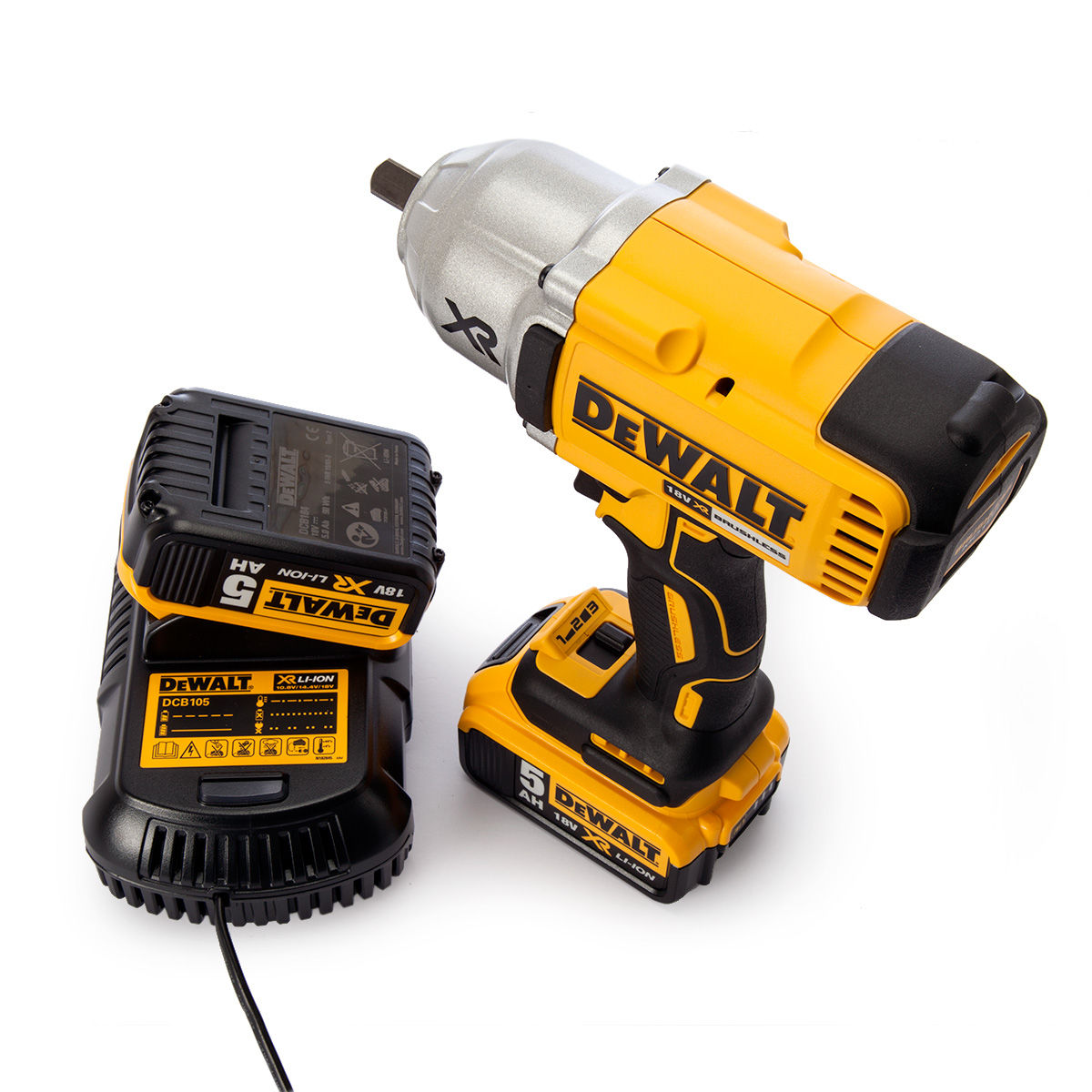 Toolstop Dewalt DCF899P2 18V Brushless High Torque Impact Wrench (2 x 5.0Ah Batteries)