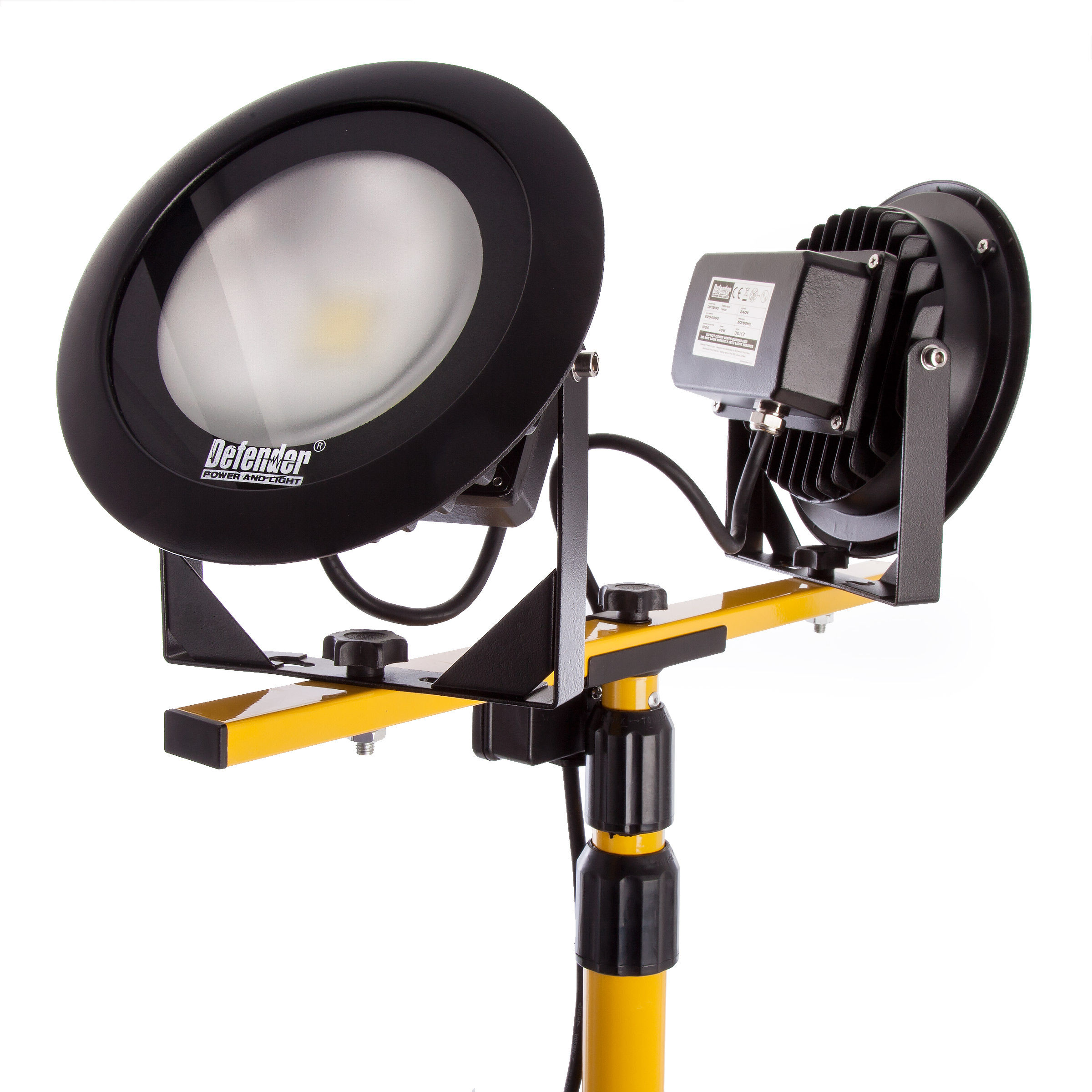 Toolstop Defender LEDDF1200 Twin Head Work Light on Telescopic Tripod 240V