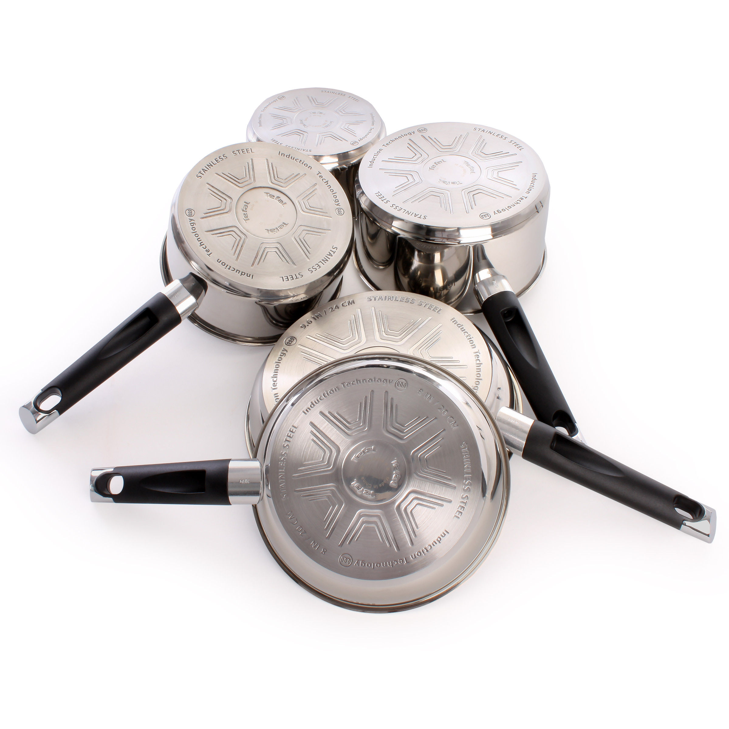 Toolstop Tefal E824S544 Emotion Stainless Steel Pan Set 5 Piece