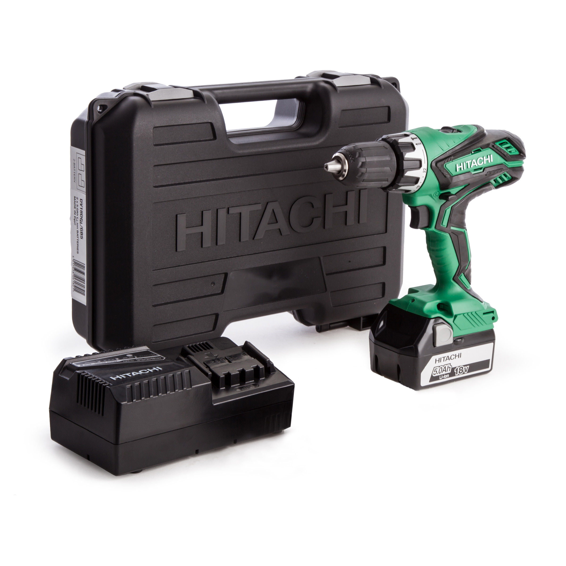 Toolstop Hitachi DV18DGL 18V Cordless Combi Drill (1 x 5.0Ah Battery)