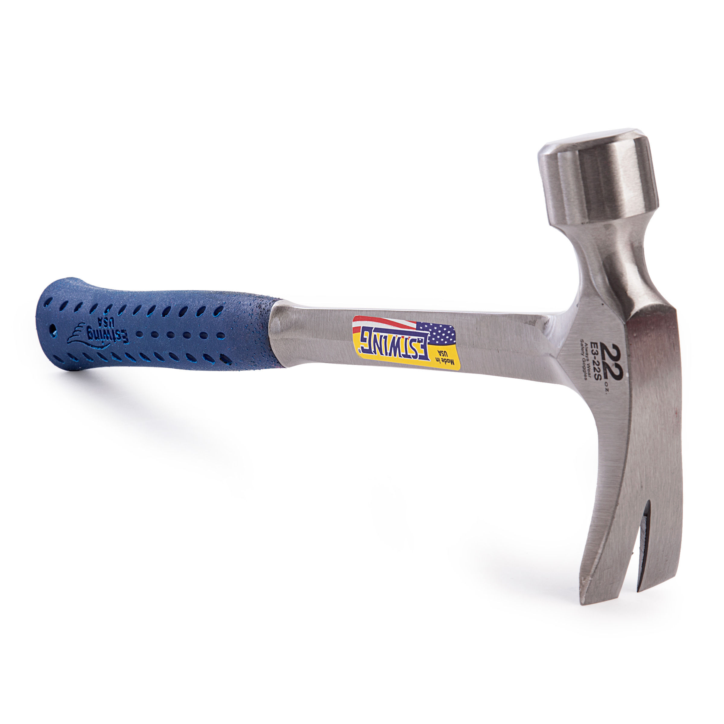 Toolstop Estwing E3/22S Straight Claw Framing Hammer with Vinyl Grip