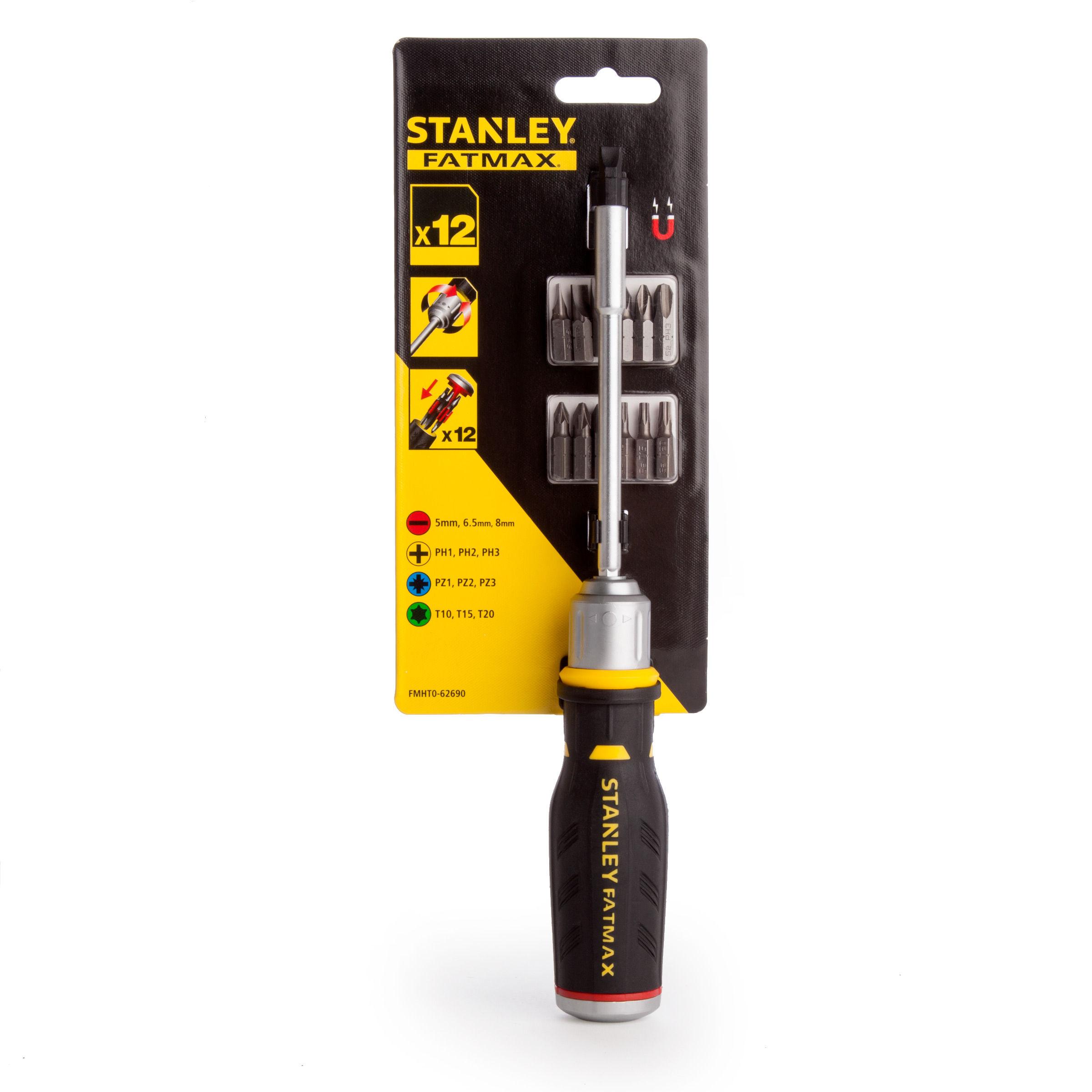 Toolstop Stanley FMHT062690 Fatmax Ratchet Screwdriver with 12 Bits