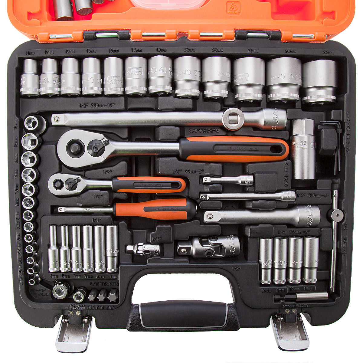 Toolstop Bahco S910 Socket Set 1/4in, 1/2in and Dynamic Drive (91 Piece)