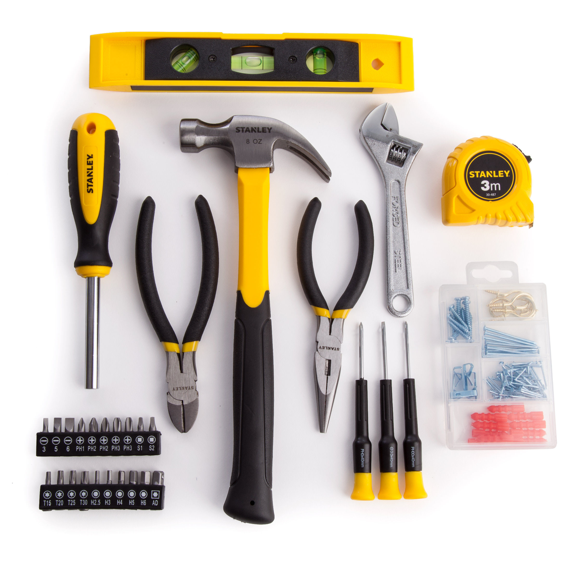 Toolstop Stanley STHT075947 Home Tool Kit 30 Piece with 100 Fixings