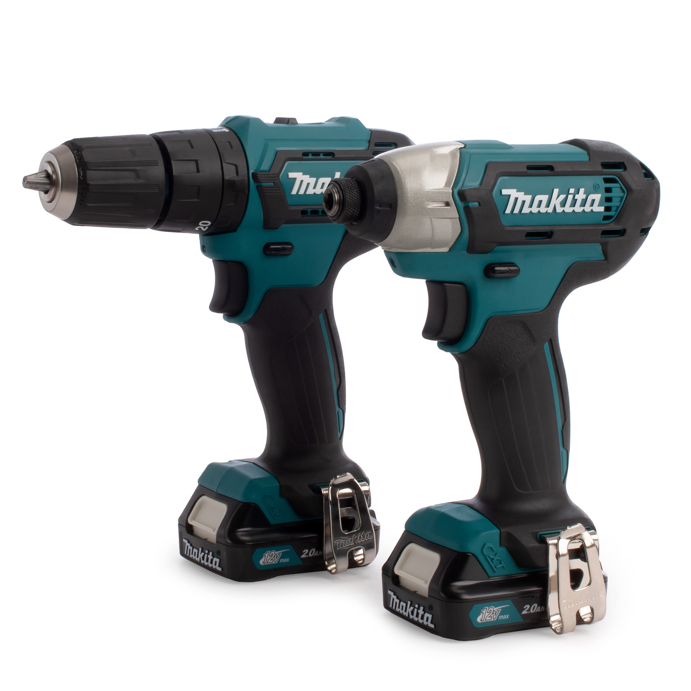Toolstop Makita CLX228AJ 12Vmax CXT Twin Pack TD110D Impact Driver + HP333D Combi Drill (2 x 2