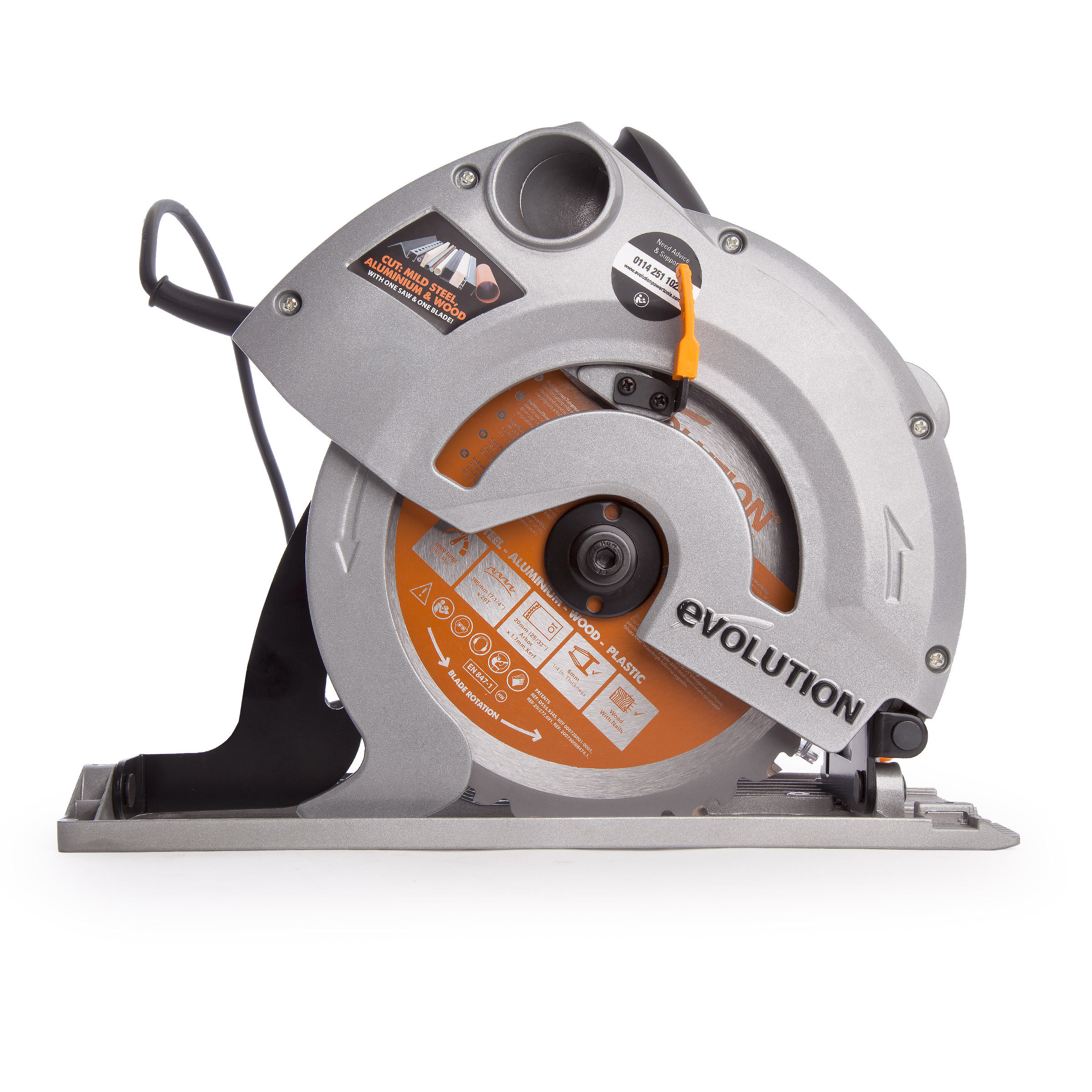Toolstop Evolution Rage 1B TCT Multipurpose Circular Saw 185mm 110V