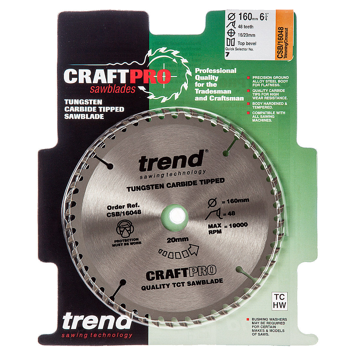 Toolstop Trend CSB/16048 CraftPro Saw Blade 160mm x 20mm x 48T
