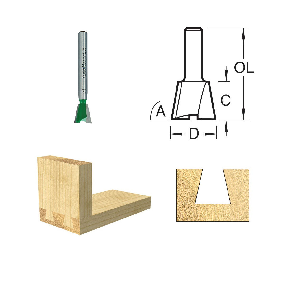 Toolstop Trend C041AX1/4TC Dovetail Cutter Angle 104 Degrees 12.7mm
