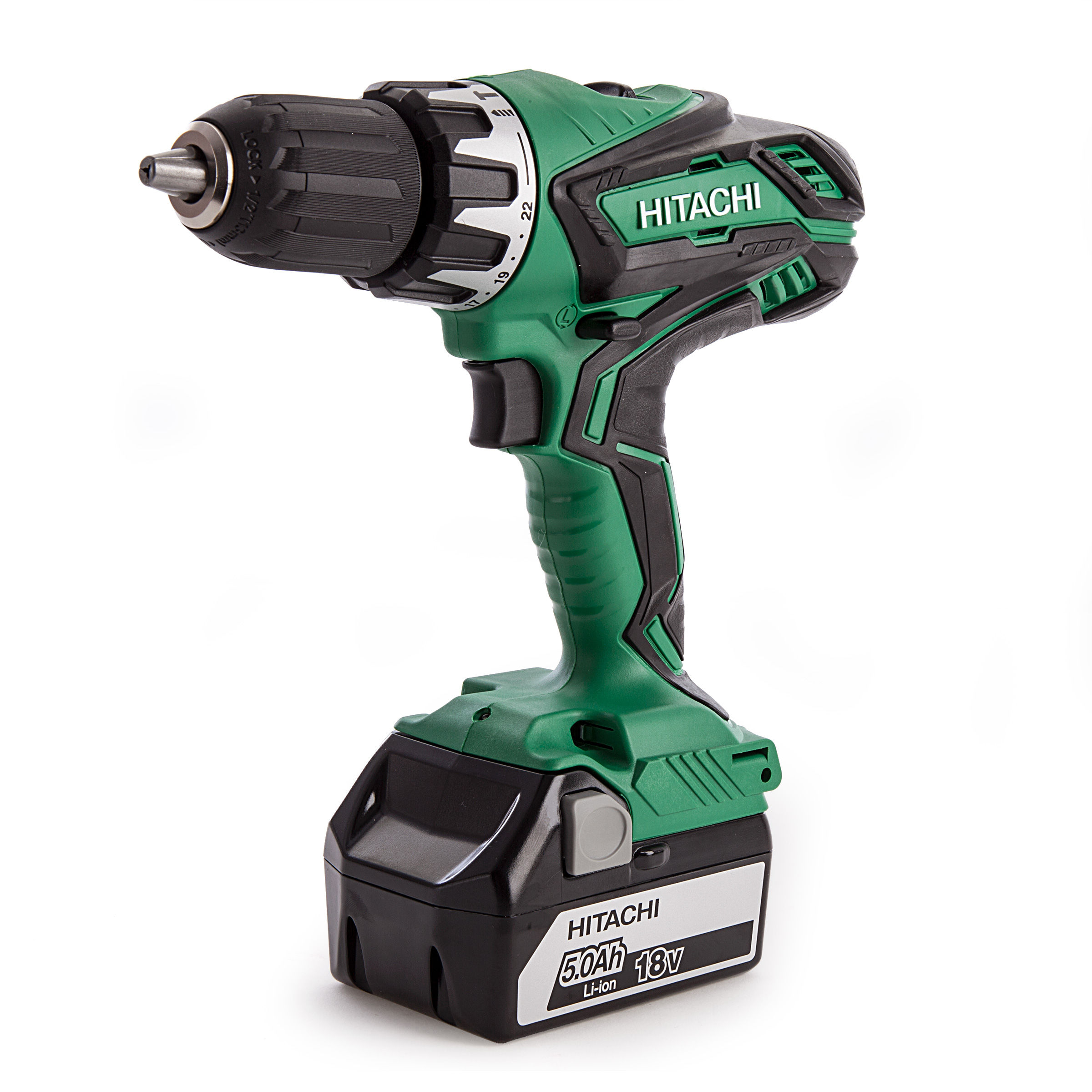 Toolstop Hitachi KC18DGL Combi Drill and Impact Driver Set, G18DSL Angle Grinder, Small Bag and