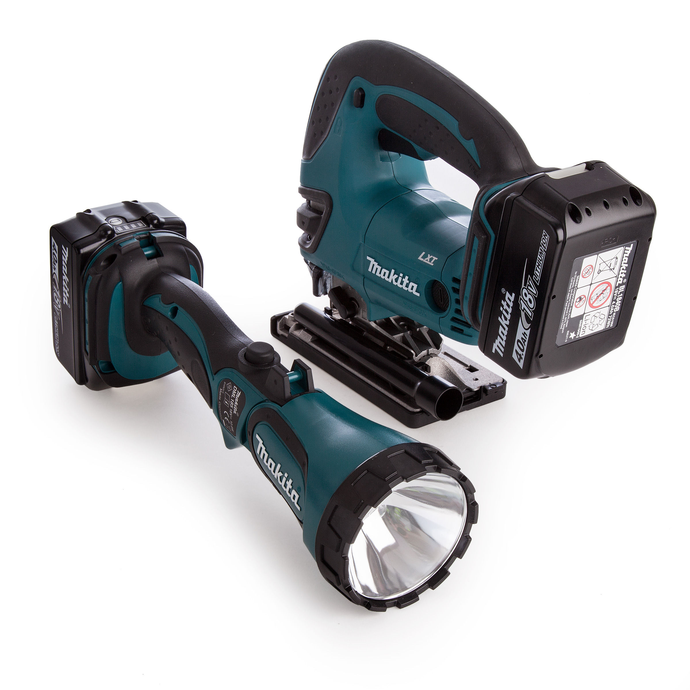 Toolstop Makita Combi Drill, Grinder, Jigsaw + Torch Kit (3 x 4.0Ah