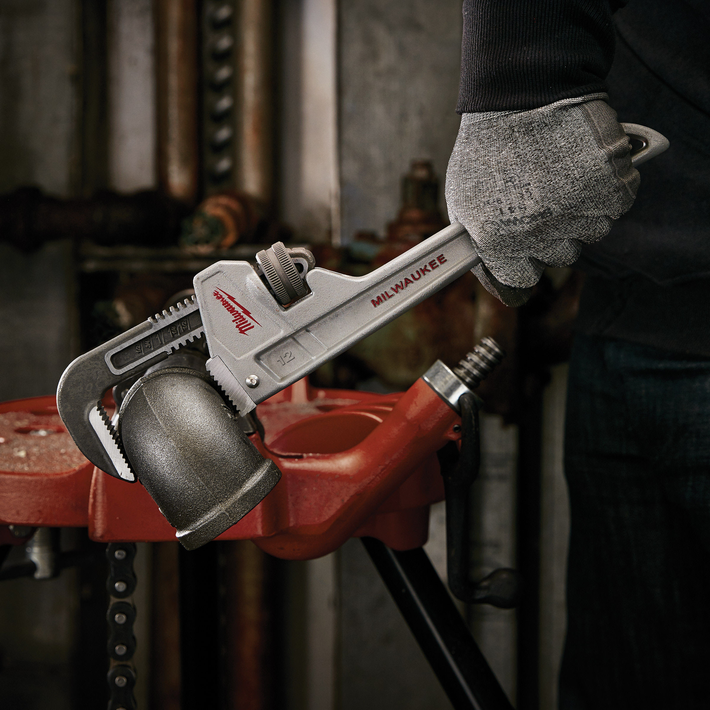 Toolstop Milwaukee 48227212 Aluminium Pipe Wrench 12 Inch