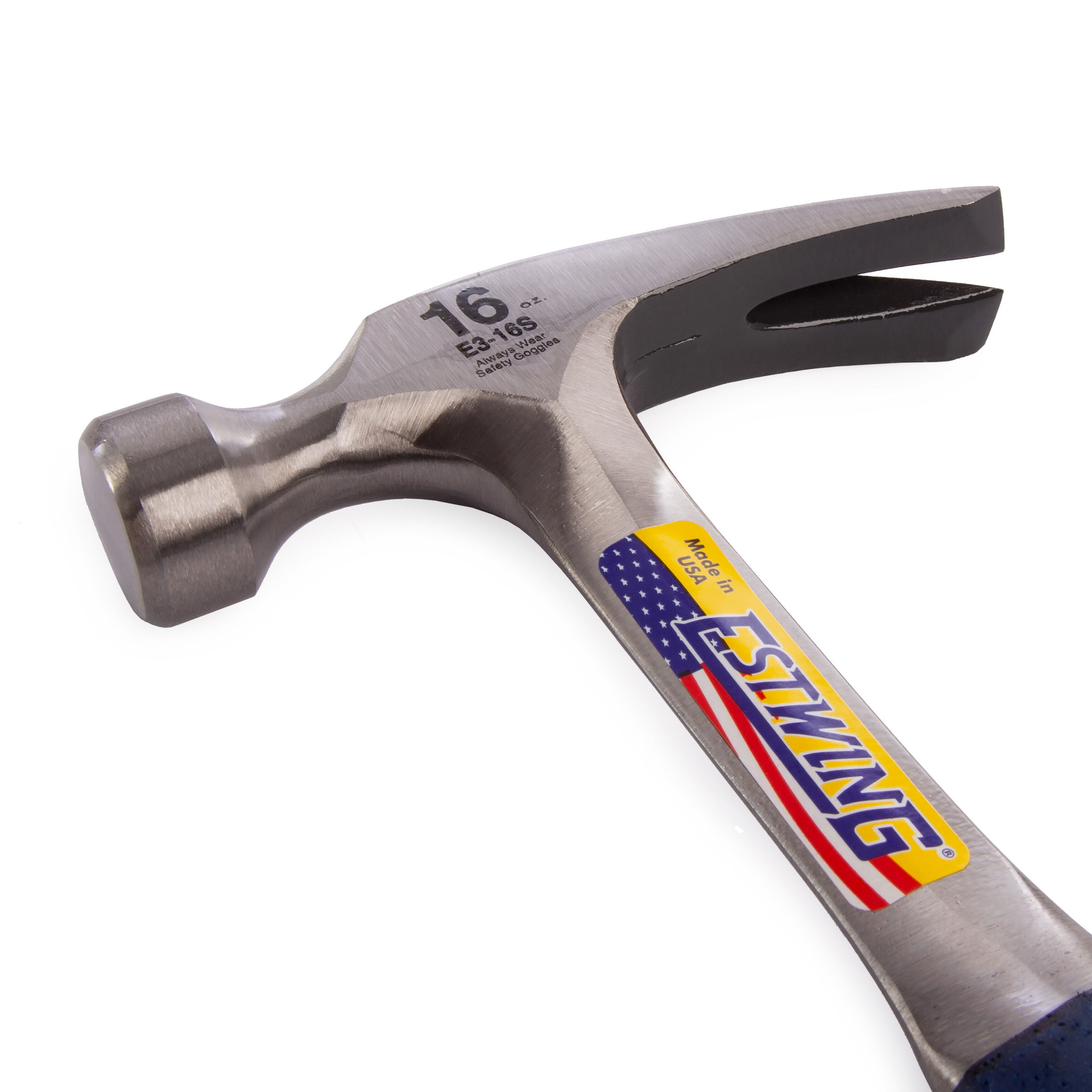Toolstop Estwing E3/16S Straight Claw Smooth Face Framing Hammer Vinyl