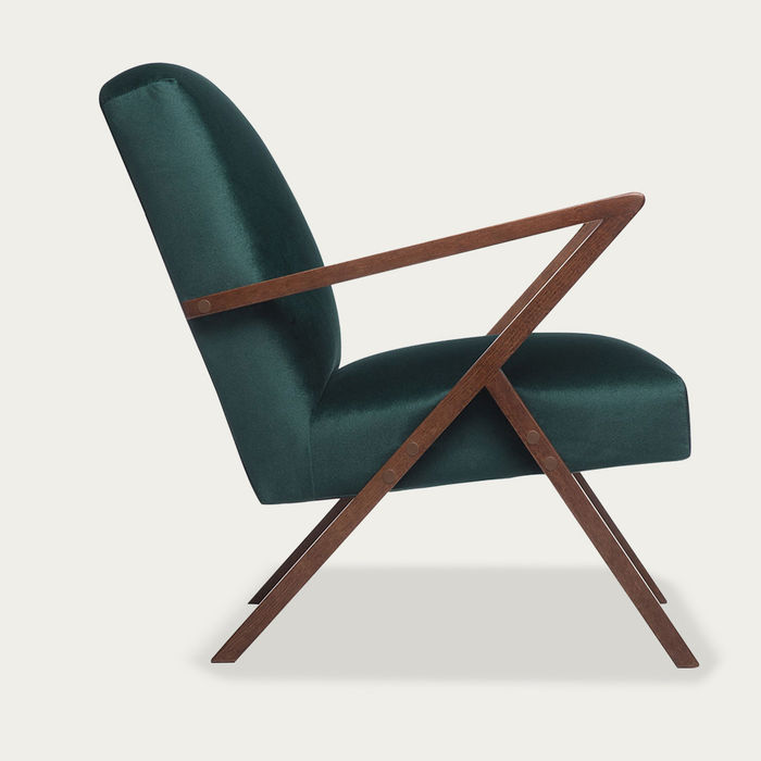 Sternzeit Hunter Green Retrostar Chair Velvet Line Bombinate