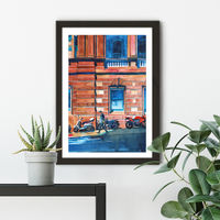 Man on the Street Art Print Black Frame | Bombinate Man on the Street Art Print Black Frame | Bombinate