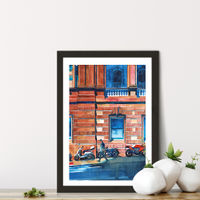 Man on the Street Art Print Black Frame | Bombinate Man on the Street Art Print Black Frame | Bombinate