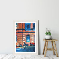 Man on the Street Art Print White Frame | Bombinate Man on the Street Art Print White Frame | Bombinate