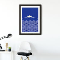 Waves and Fuji San Art Print Black Frame | Bombinate Waves and Fuji San Art Print Black Frame | Bombinate