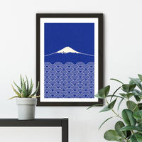 Waves and Fuji San Art Print Black Frame | Bombinate Waves and Fuji San Art Print Black Frame | Bombinate