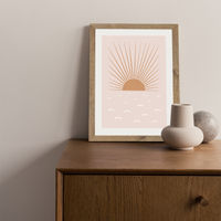 Blush Sun Art Print Oak Frame | Bombinate Blush Sun Art Print Oak Frame | Bombinate