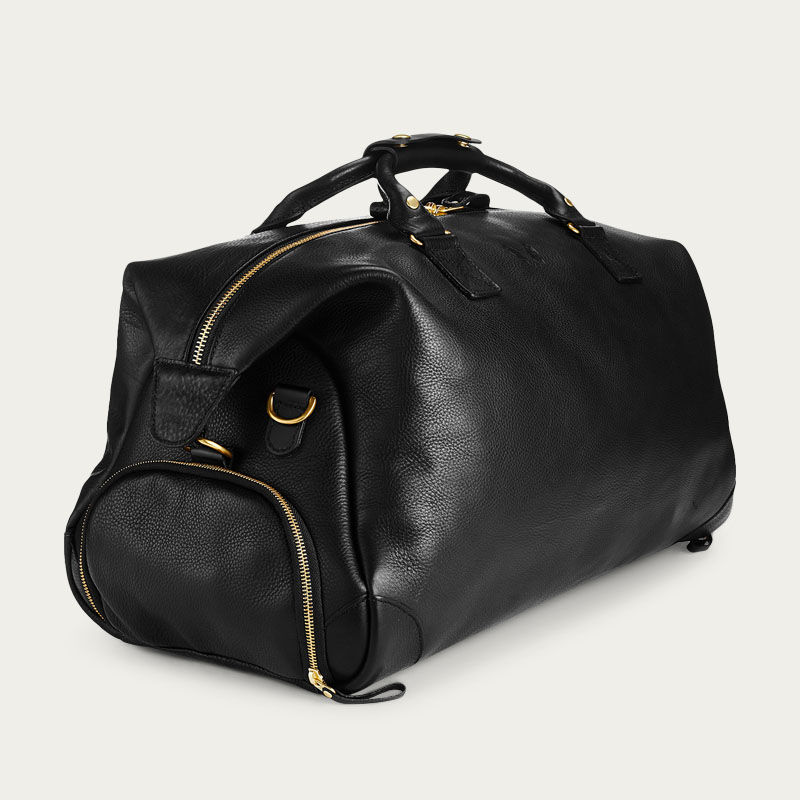 full grain leather weekender bag