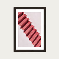 Red Stairs Art Print Black Frame | Bombinate Red Stairs Art Print Black Frame | Bombinate