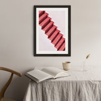 Red Stairs Art Print Black Frame | Bombinate Red Stairs Art Print Black Frame | Bombinate