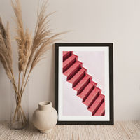 Red Stairs Art Print Black Frame | Bombinate Red Stairs Art Print Black Frame | Bombinate