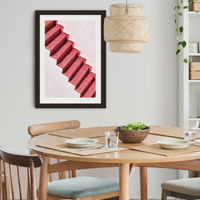 Red Stairs Art Print Black Frame | Bombinate Red Stairs Art Print Black Frame | Bombinate