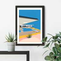 LA Stahl House Art Print Black Frame | Bombinate LA Stahl House Art Print Black Frame | Bombinate