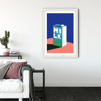 Milk Art Print White Frame | Bombinate Milk Art Print White Frame | Bombinate