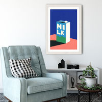 Milk Art Print White Frame | Bombinate Milk Art Print White Frame | Bombinate