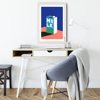 Milk Art Print White Frame | Bombinate Milk Art Print White Frame | Bombinate