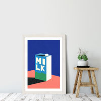 Milk Art Print White Frame | Bombinate Milk Art Print White Frame | Bombinate