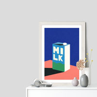 Milk Art Print White Frame | Bombinate Milk Art Print White Frame | Bombinate